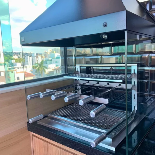 Kit Churrasqueira Gourmet Makeer Aço Suporte Fundo 0354 P